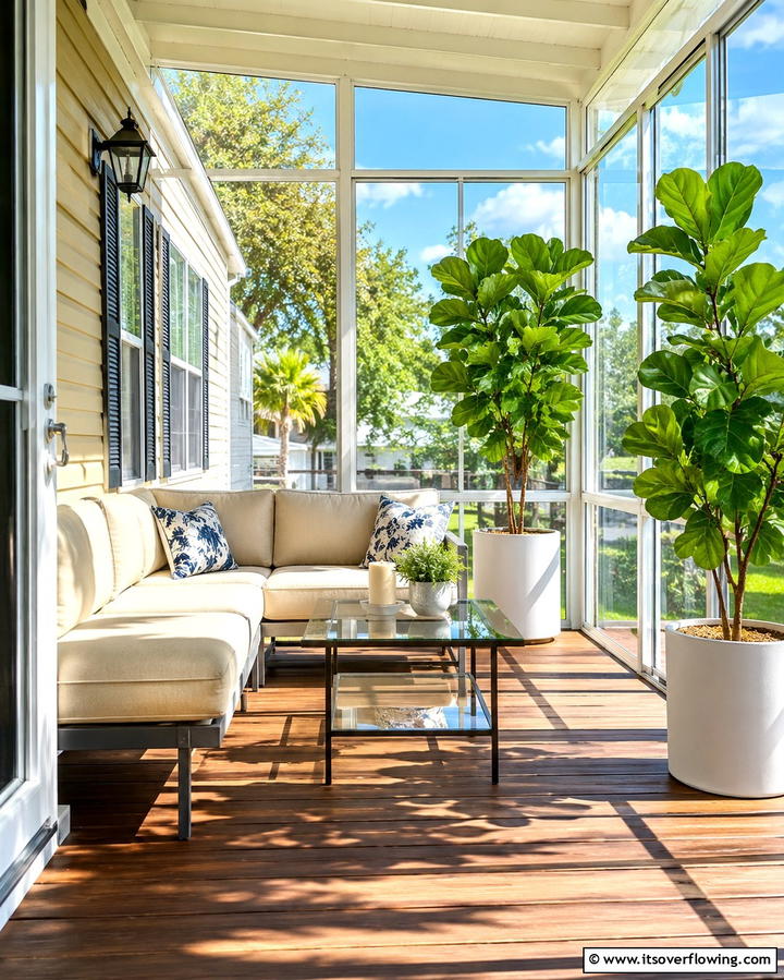 Enclosed Deck - 25 Mobile Home Deck Ideas to Enhance Your Outdoor Living