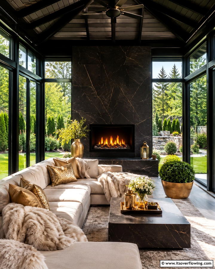 Enclosed Gazebo with a Fireplace - 25 Gazebo With Fireplace Ideas for Cozy Outdoor Nights