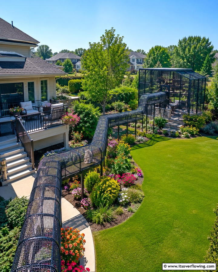 Enclosed Tunnel Systems - 25 Outdoor Catio Ideas for Your Feline Friends