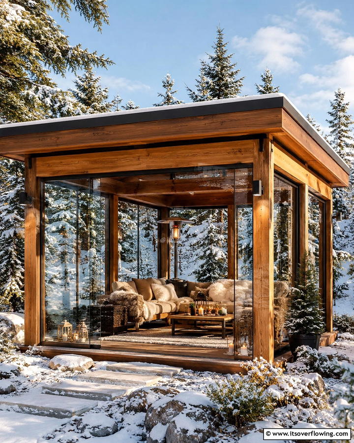 Enclosed Winter Warmth Gazebo - 30 Backyard Gazebo Ideas for Outdoor Entertaining