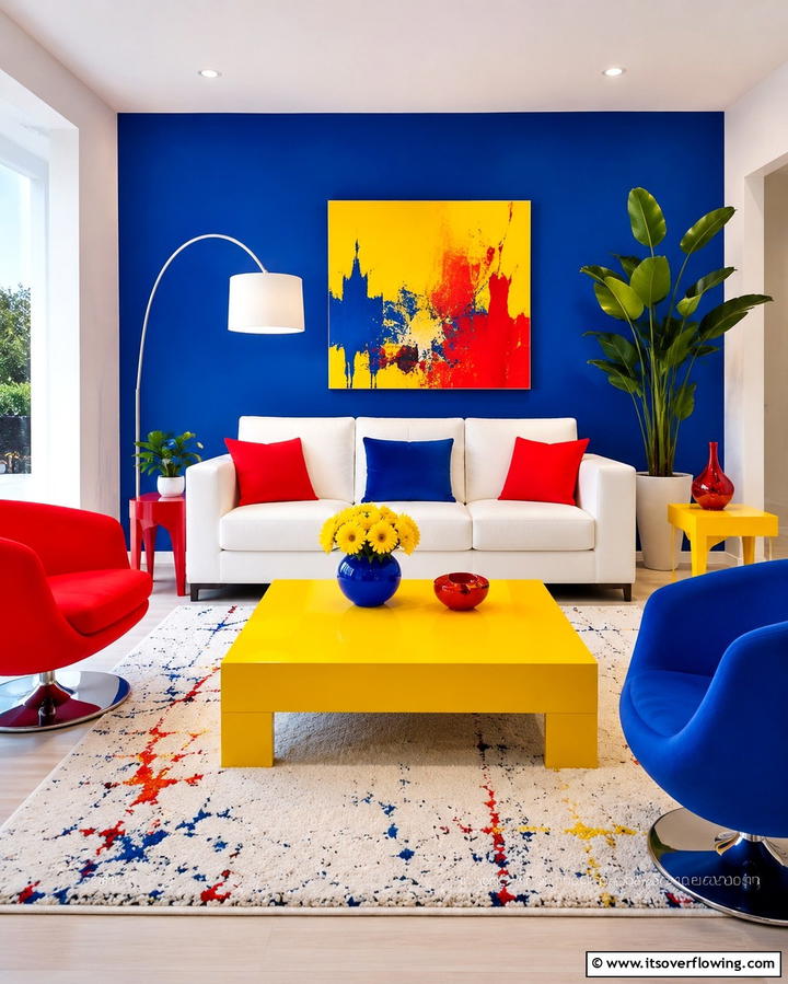 Energetic Primary Colors - 30 Vibrant Colorful Living Room Inspirations for Bold Interiors