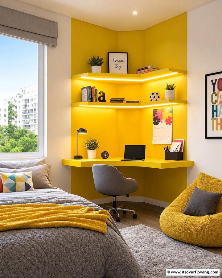 Energetic Yellow Corners - 30 Yellow Bedroom Ideas to Brighten Your Sleep Space