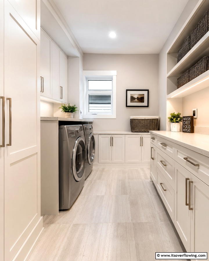 Energy Efficient Appliance Setup - 30 Basement Laundry Room Ideas for Functional Utility Spaces
