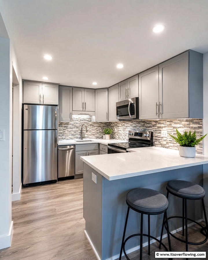 Energy Saving LED Downlights - 30 Small Kitchen Lighting Ideas to Brighten Compact Spaces