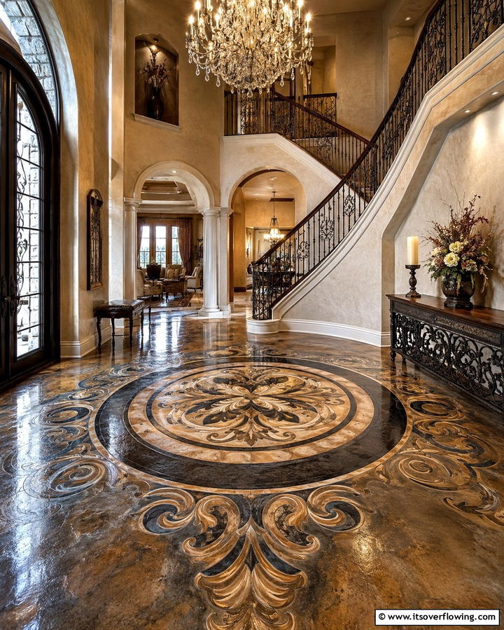 Engraved Concrete Floors - 25 Innovative Concrete Floor Design Ideas for Homes