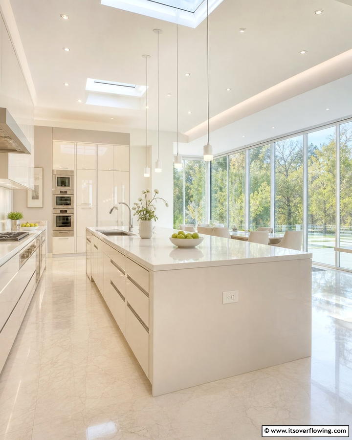 Enhanced Natural Light - 20 Off-white Kitchen Cabinets Ideas for a Timeless Look