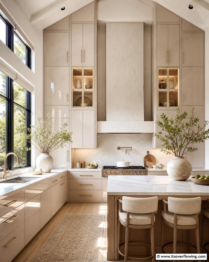Enhanced Visual Height - 25 Modern Floor to Ceiling Kitchen Cabinets Ideas