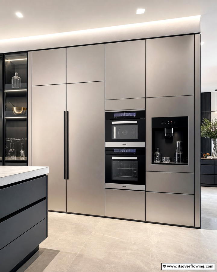 Enhancing Functionality with Built In Appliances - 25 Modern Floor to Ceiling Kitchen Cabinets Ideas