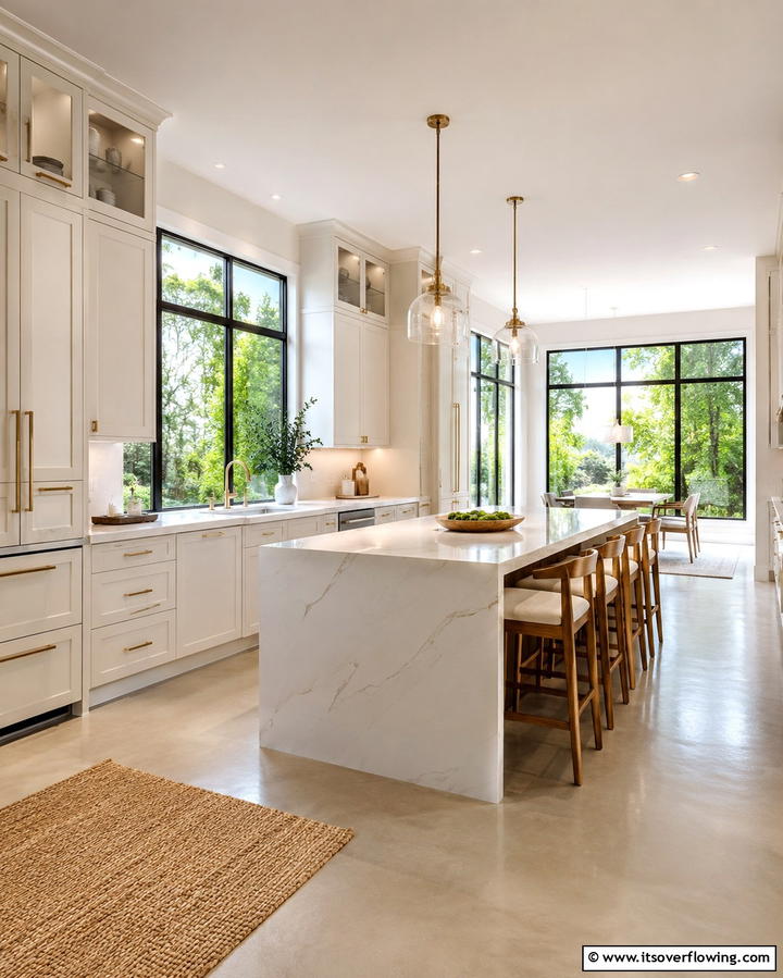Enhancing Natural Light Flow - 25 Off-white Kitchen Cabinets for a Timeless Look
