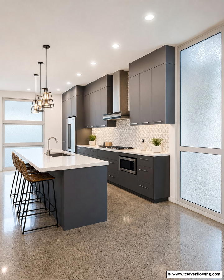 Enhancing Privacy with Frosted Glass Windows - 21 Kitchen Window Ideas to Brighten Your Cooking Space