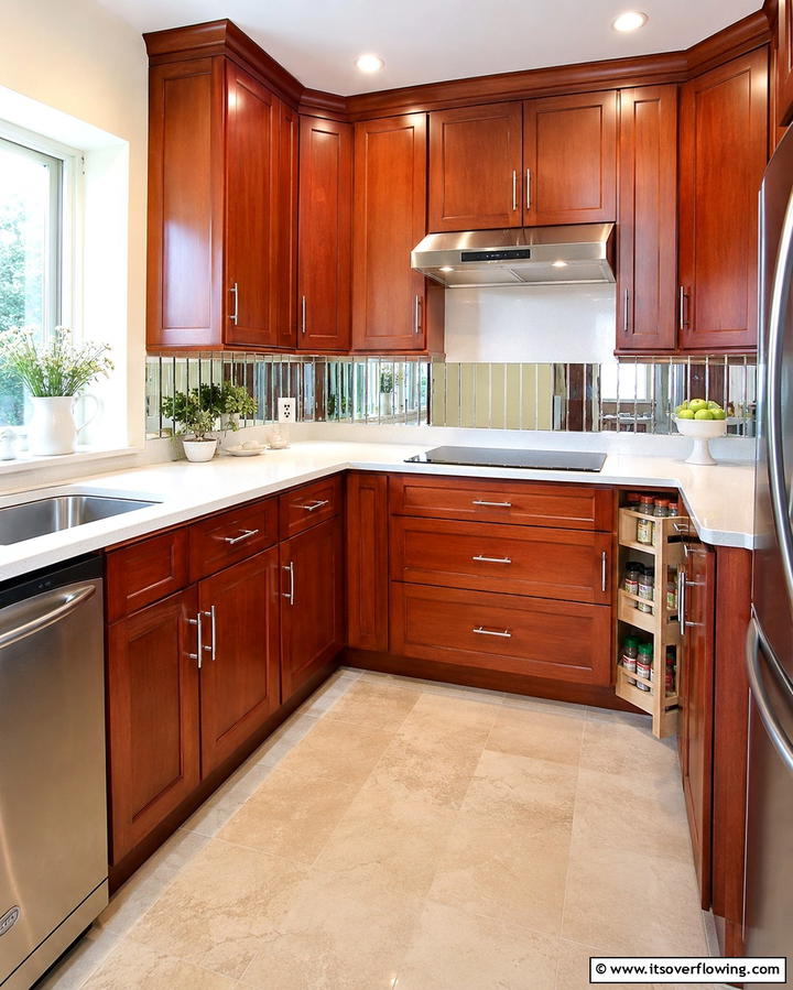 Enhancing Small Kitchens with Cherry Cabinets - 25 Natural Cherry Kitchen Cabinets for a Warm and Inviting Look