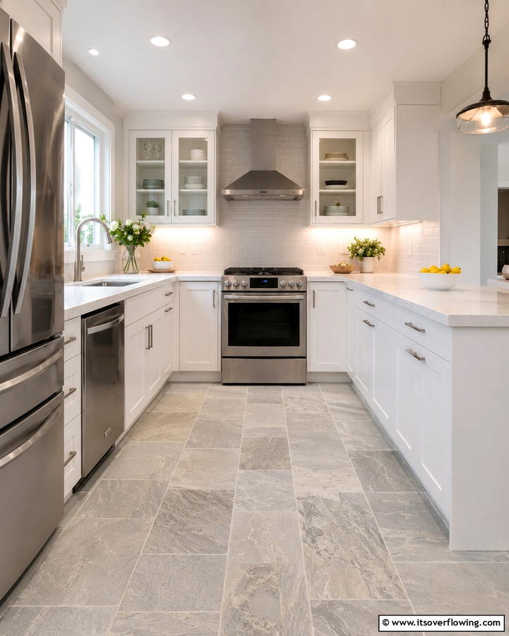 Enhancing Small Kitchens with Light Slate - 25 Kitchens With Slate Floors for a Durable and Stylish Look