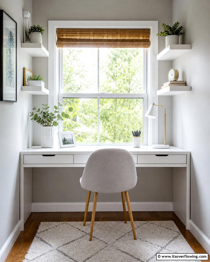 Enhancing Small Spaces - 25 Desk in Front of Window Ideas for a Bright Workspace