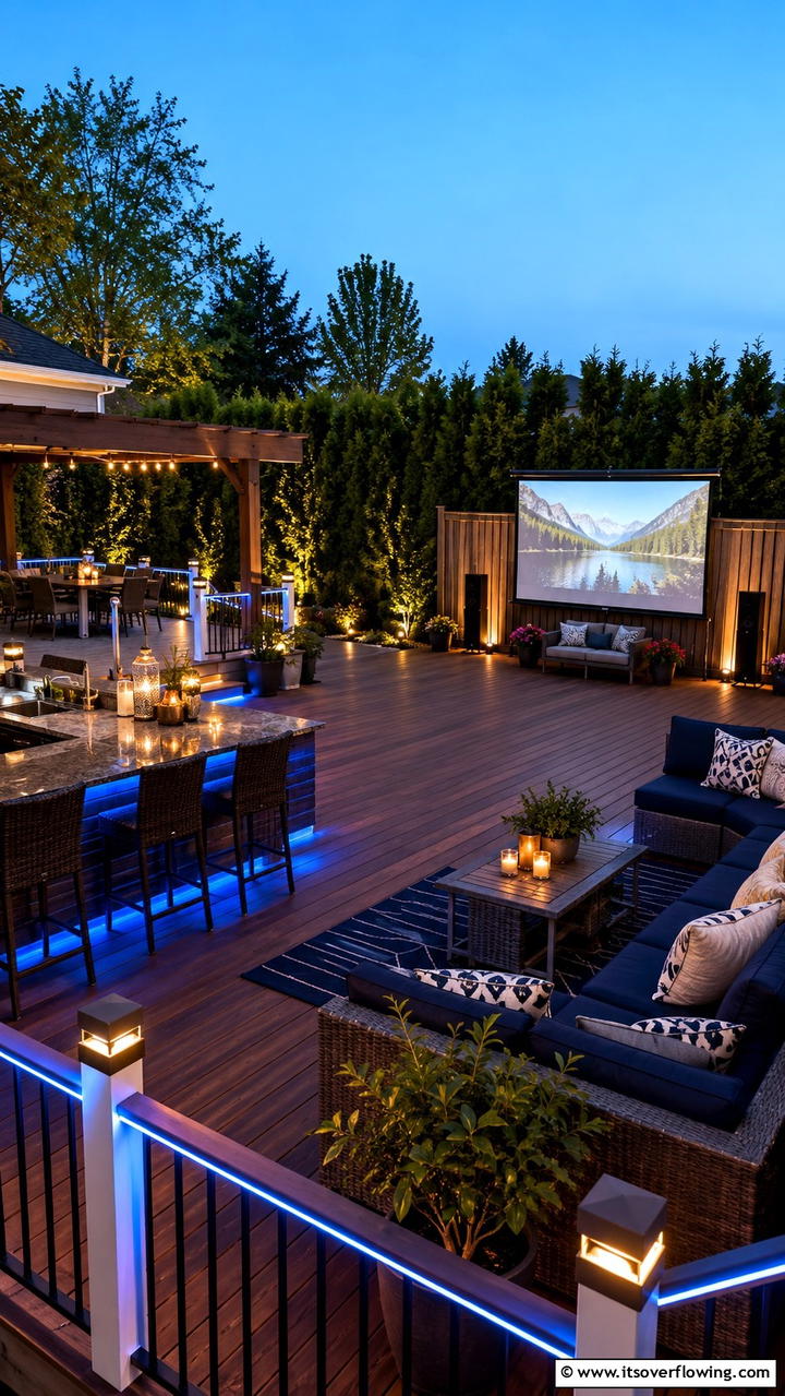 Entertainers Dream Composite Deck - 30 Composite Deck Ideas- Stylish and Durable Outdoor Designs