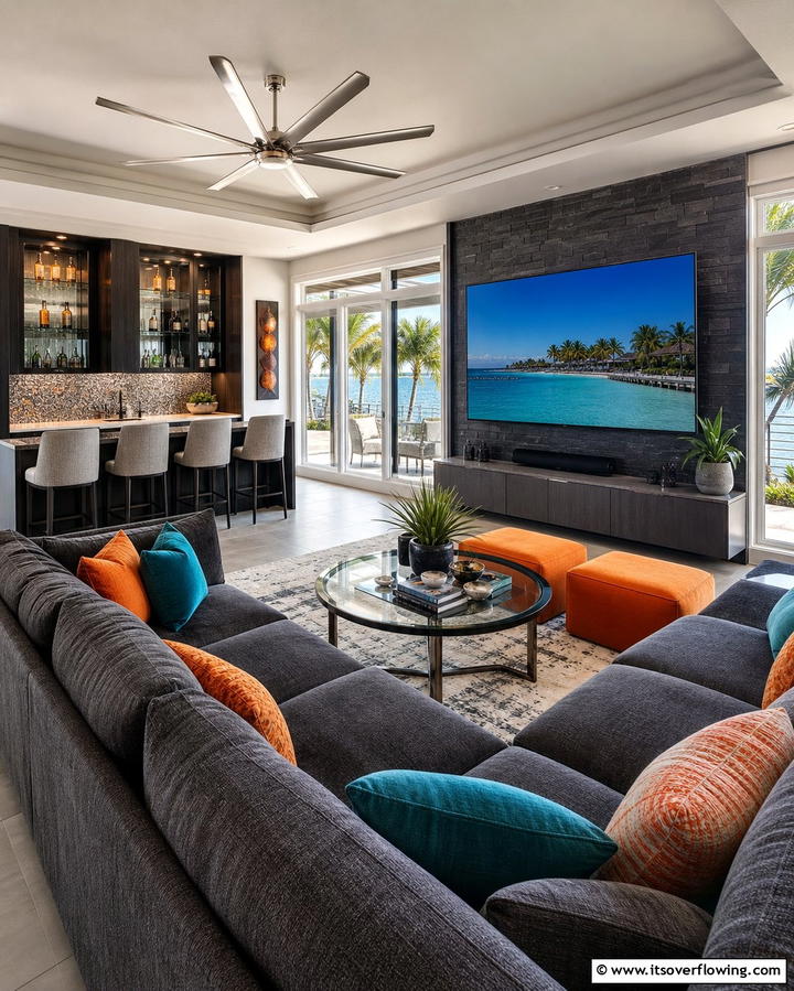 Entertainment Hub - 25 Florida Room Ideas for a Relaxing Sun-Filled Space