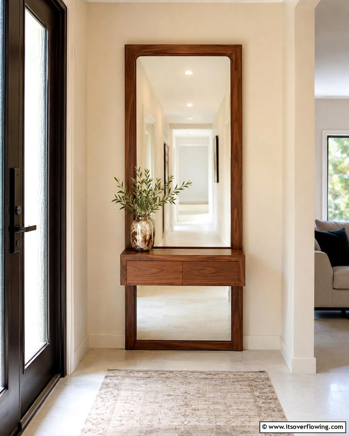 Entryway Mirror Console - 30 Statement Entryway Mirror Ideas to Brighten Narrow Spaces