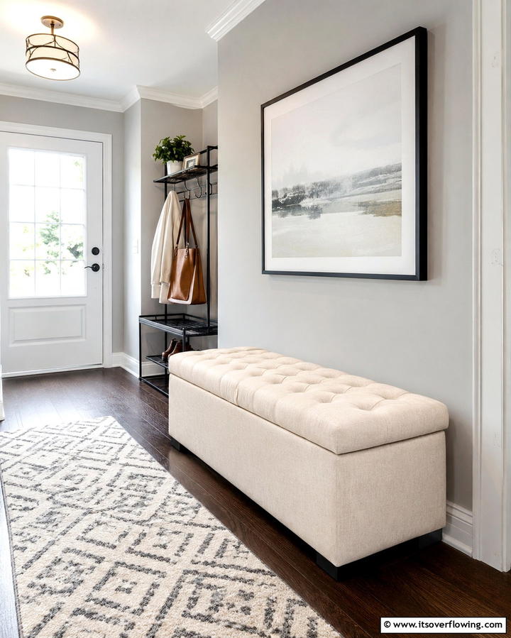 Entryway Storage Ottoman - 30 Mudroom Storage Ideas for a Clutter-Free Entryway