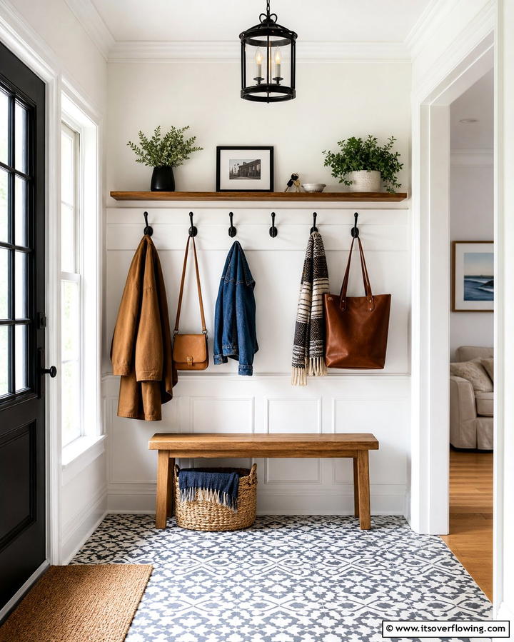 Entryway Wall Hooks - 25 Drop Zone Ideas to Keep Your Home Organized and Tidy