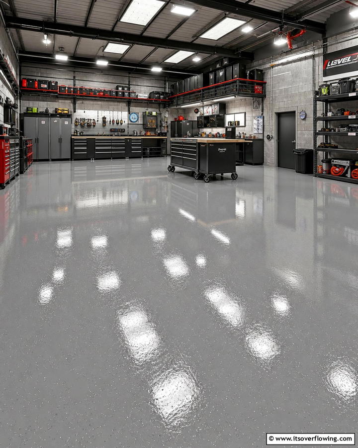 Epoxy Coated Concrete - 20 Shed Floor Ideas for a Durable and Functional Space
