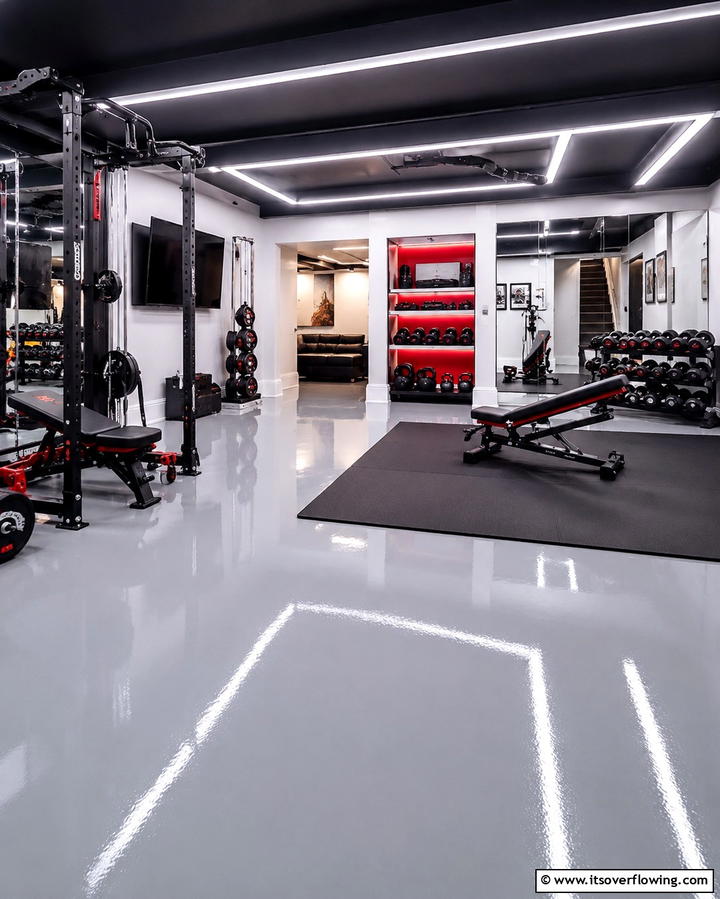 Epoxy Coated Floors - 25 Basement Floor Ideas for a Functional Space