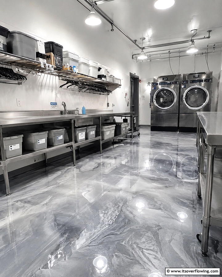 Epoxy Coated Floors - 25 Laundry Room Floor Ideas for a Functional Space