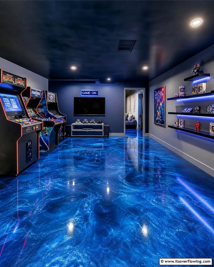 Epoxy Coated Floors - 25 Man Cave Flooring Ideas for a Masculine Retreat