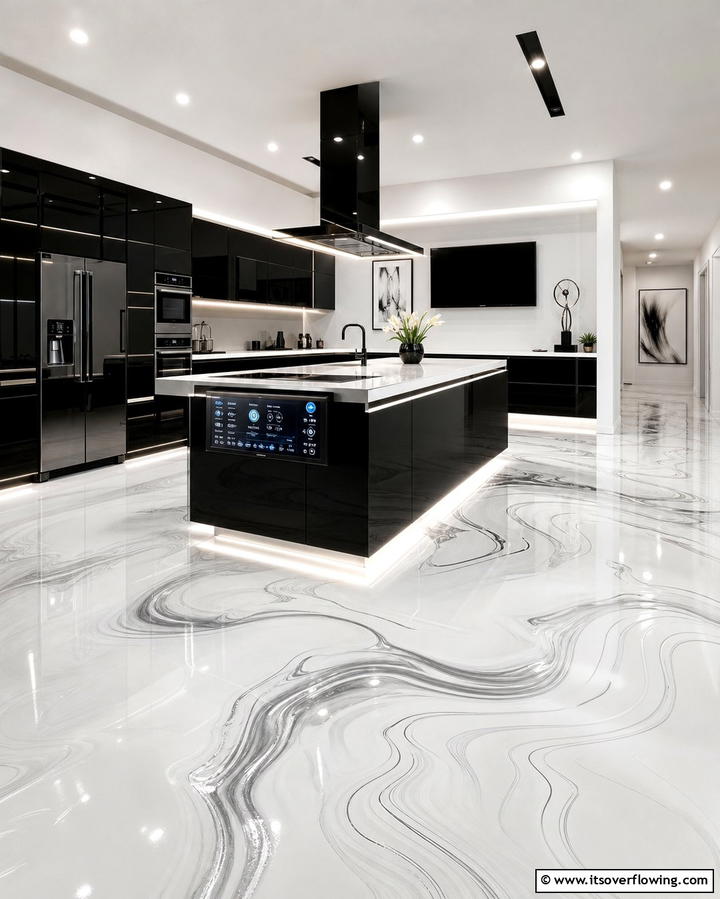 Epoxy Coating for a Modern Finish - 25 Kitchen Flooring Ideas for Durability and Style