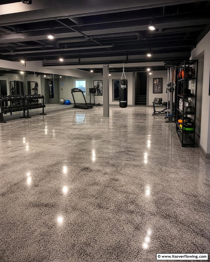 Epoxy Coating - 25 Concrete Basement Floor Ideas for a Modern Look