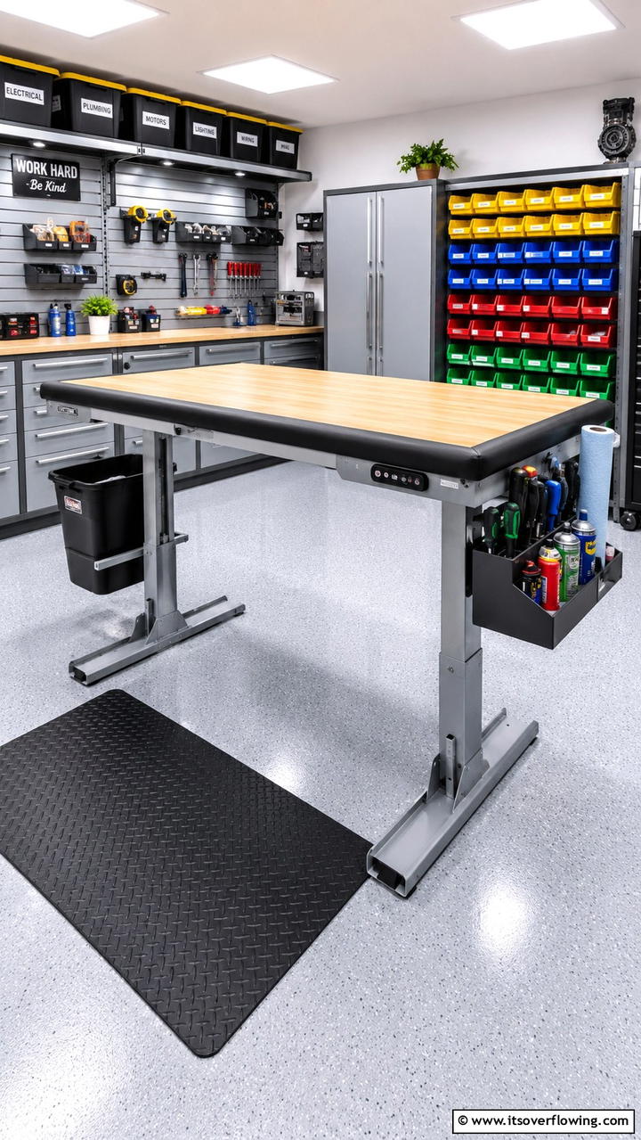 Ergonomic Adjustable Workbench for Comfort - 30 Garage Workbench Ideas for Organized DIY Spaces