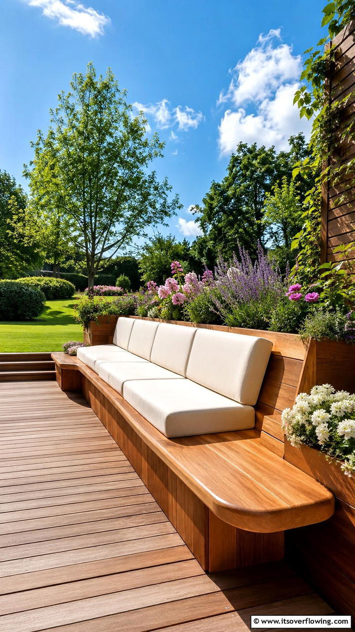 Ergonomic Deck Bench for Comfort - 30 Built-In Deck Bench Ideas- Functional Outdoor Seating