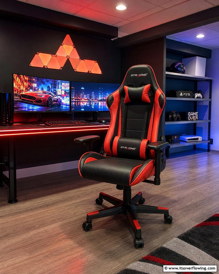 Ergonomic Gaming Chair - 30 Basement Furniture Ideas for Functional Living Spaces