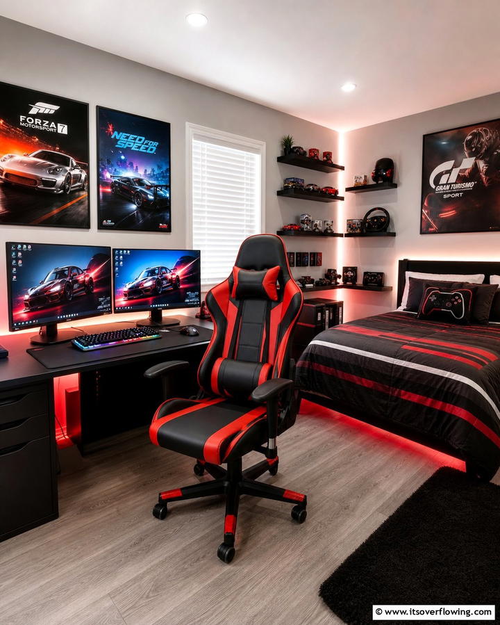 Ergonomic Gaming Chair - 25 Boys Gaming Bedroom Ideas for the Ultimate Gaming Setup