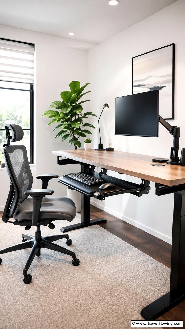 Ergonomic Keyboard Tray Setup - 30 Desk Decor Ideas to Elevate Your Home Office