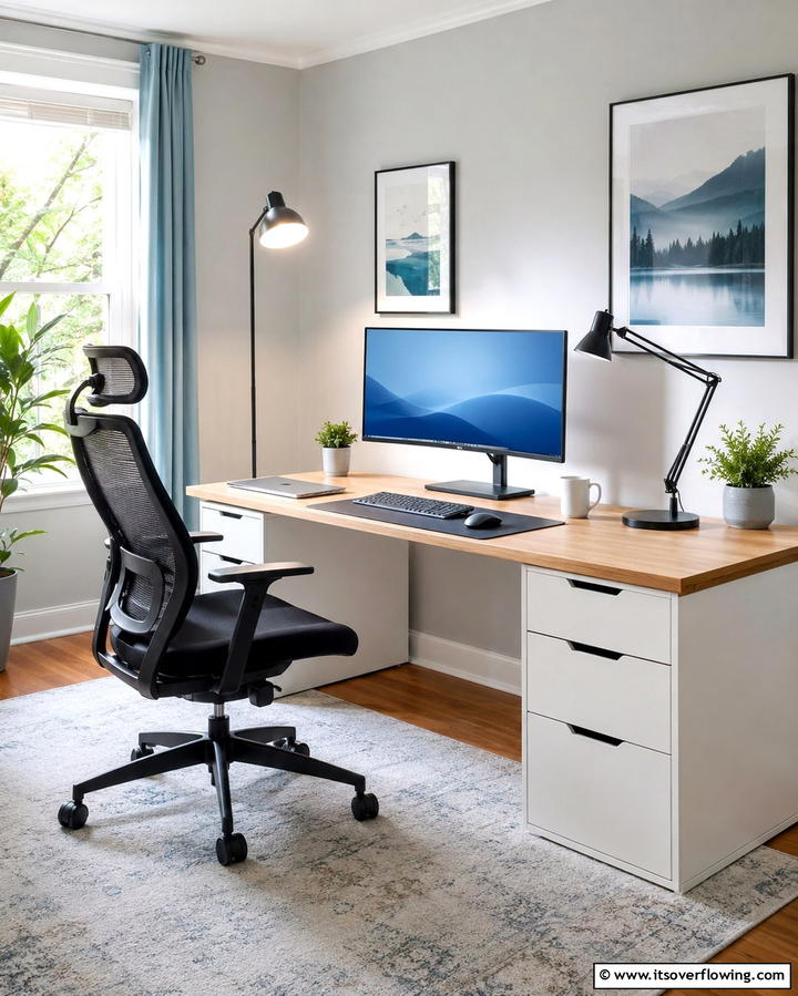 Ergonomic Lamp Placement - 30 Home Office Lighting Ideas- Brighten Your Workspace