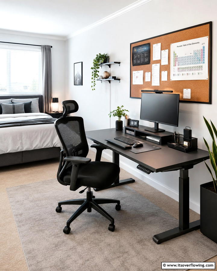 Ergonomic Study Setup - 20 Student Bedroom Design Ideas for Study and Sleep
