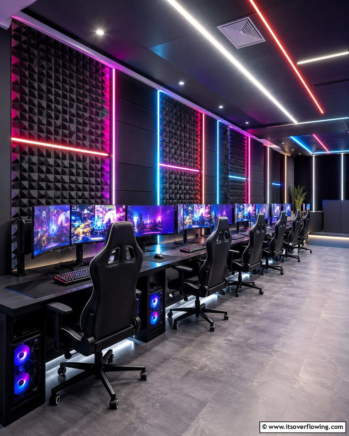 Esports Arena Inspired Room - 25 Luxury Game Room Ideas for the Ultimate Entertainment Space