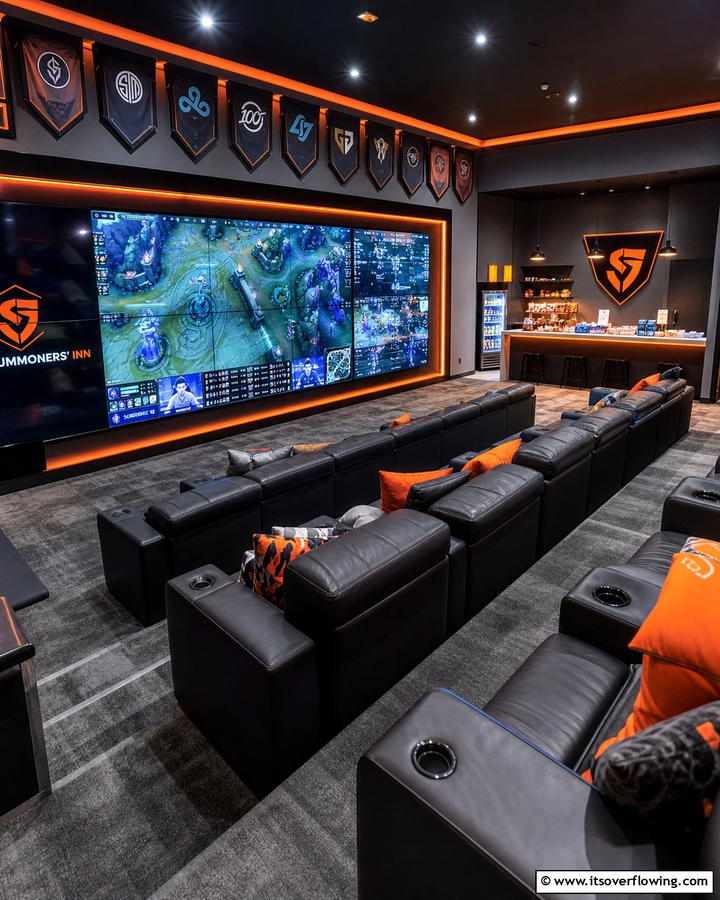Esports Viewing Lounge - 30 Game Room Ideas for Fun Home Entertainment Spaces