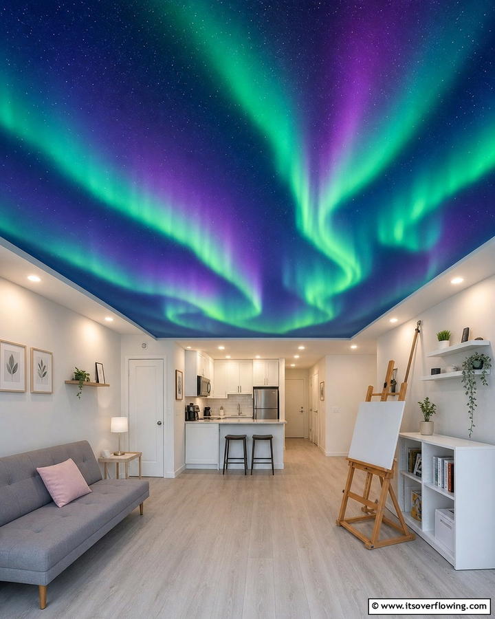 Ethereal Aurora Borealis - 30 Artistic Ceiling Murals to Inspire Unique Interior Designs