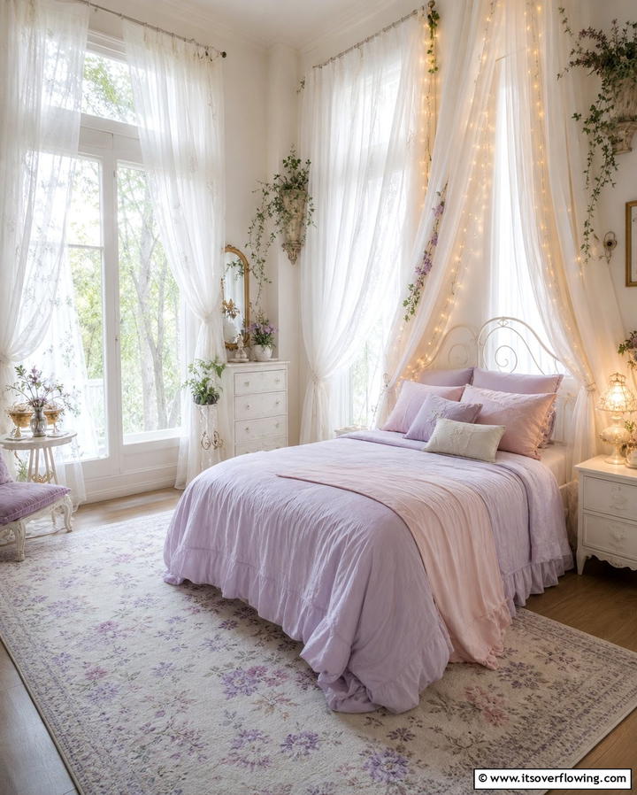 Ethereal Sheer Curtains - 25 Fairycore Bedroom Ideas for a Whimsical Escape