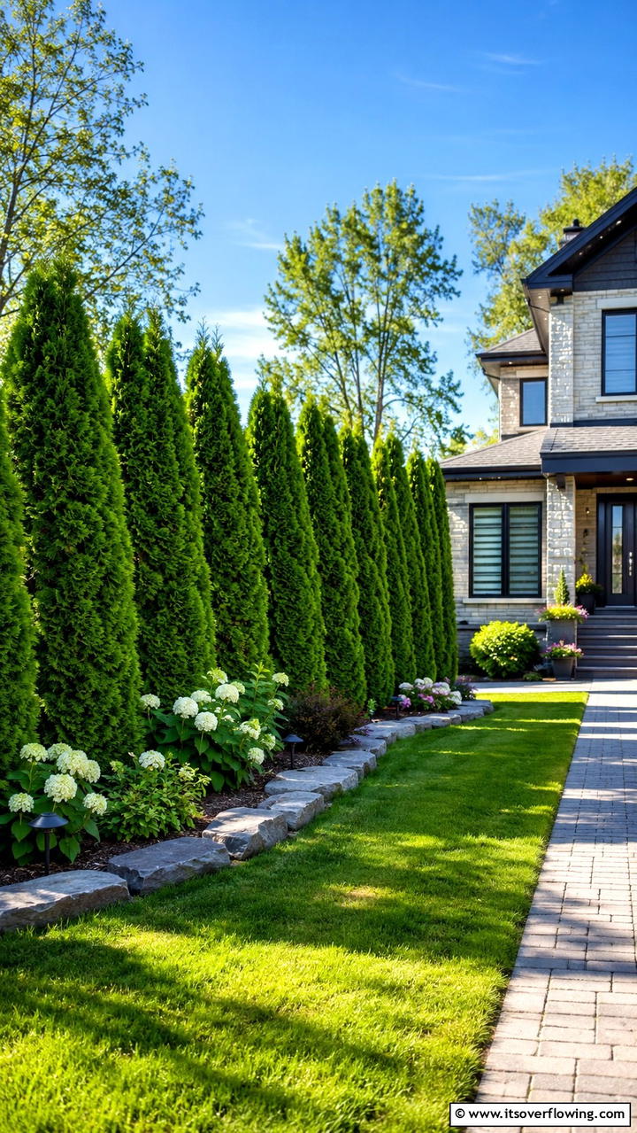 Evergreen Privacy Screen - 30 Front Yard Evergreen Landscaping Ideas for Year-Round Beauty
