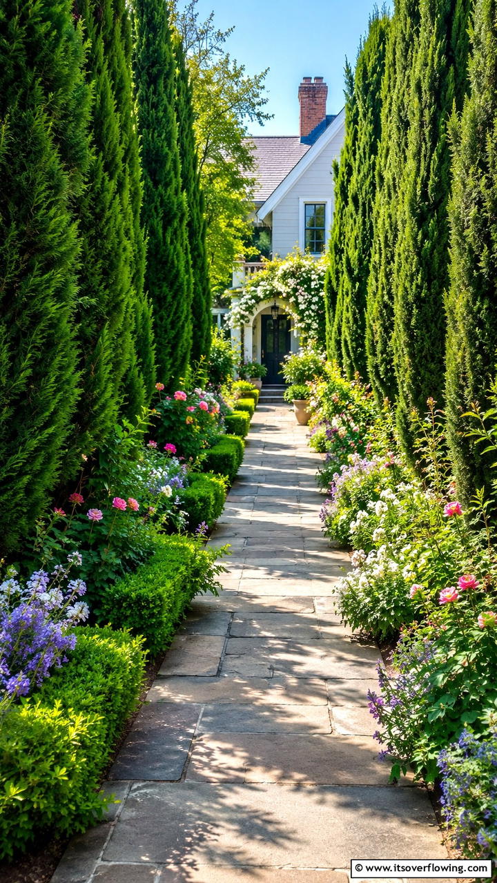 Everlasting Garden Lane - 30 Front Yard Evergreen Landscaping Ideas for Year-Round Beauty