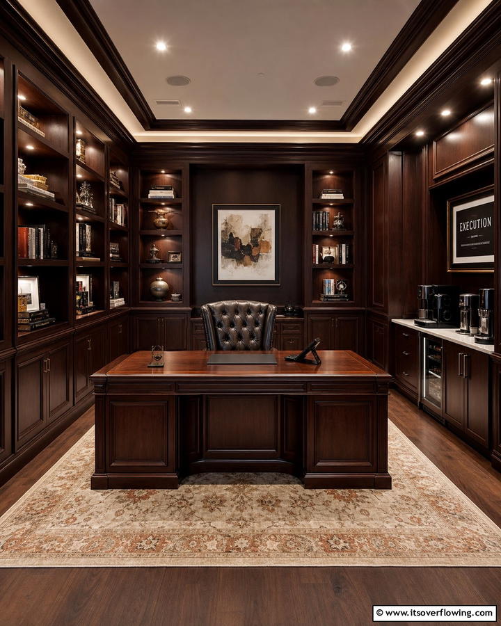 Executive Office Retreat - 20 Luxury Man Cave Ideas for Ultimate Comfort