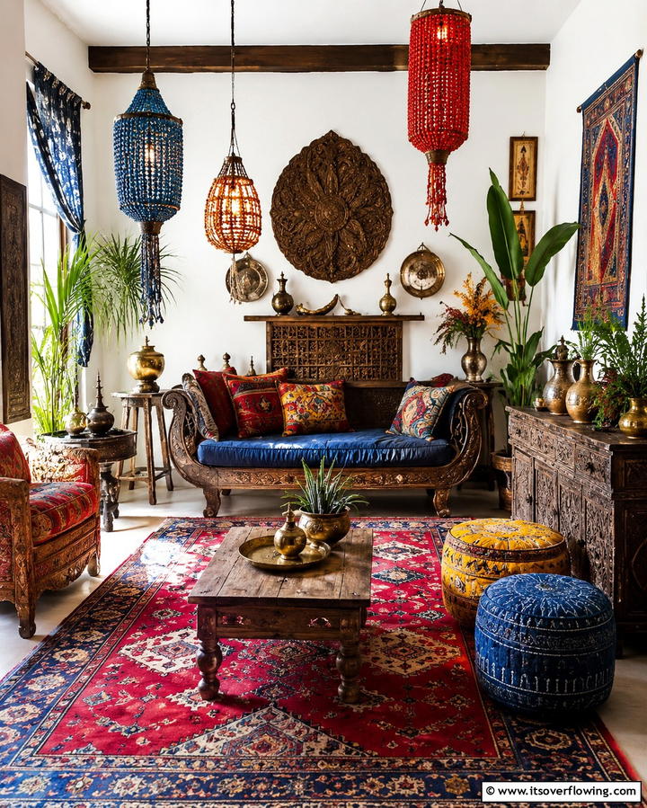 Exotic Ethnic Decor - 30 Moody Dark Boho Bedroom Decor Inspirations for Cozy Nights