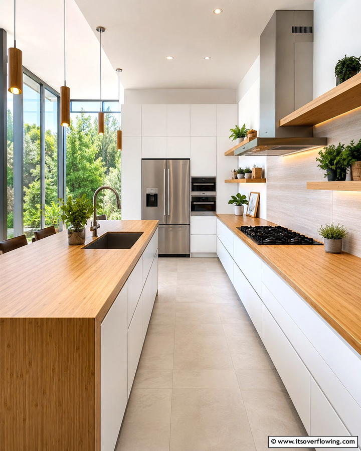 Exotic Flair with Bamboo Countertops - 20 Wood Countertop Ideas for a Natural and Stylish Kitchen
