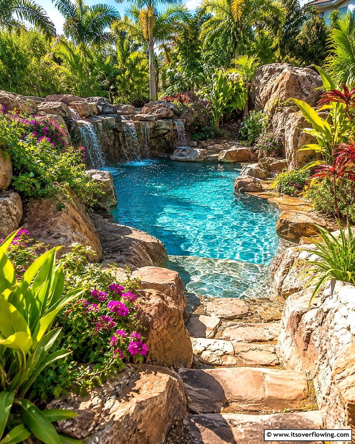 Exotic Water Features - 25 Tropical Pool Landscaping Ideas for a Resort Feel
