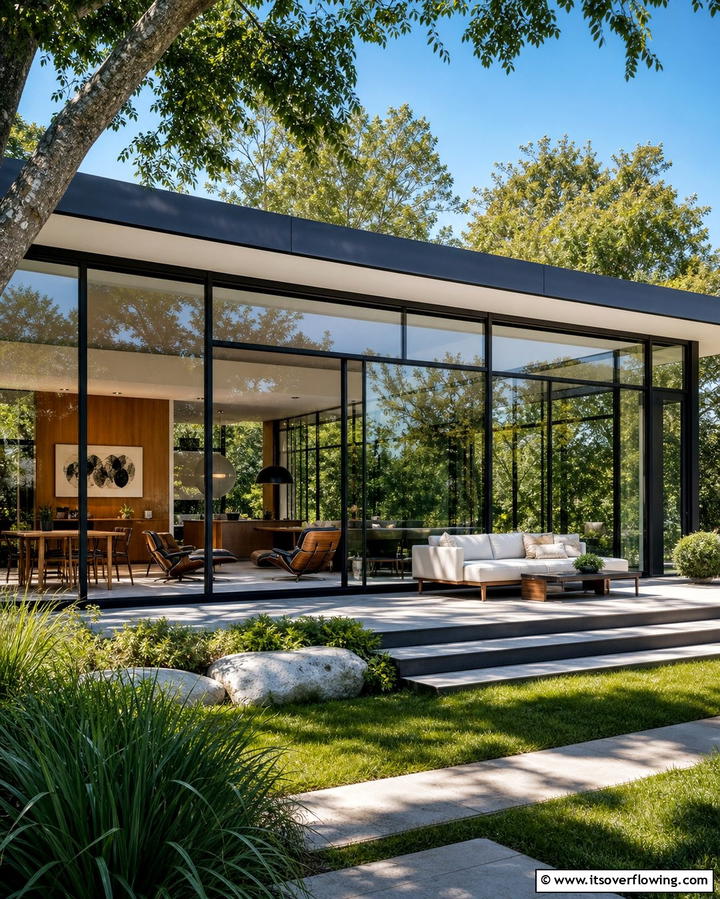 Expansive Glass Windows - 25 Mid-Century Modern Exterior Home Ideas for a Timeless Look