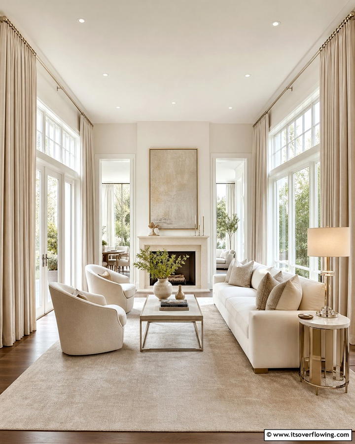 Experiment with Ceiling Beams - 25 Long Living Room Ideas for Spacious Homes
