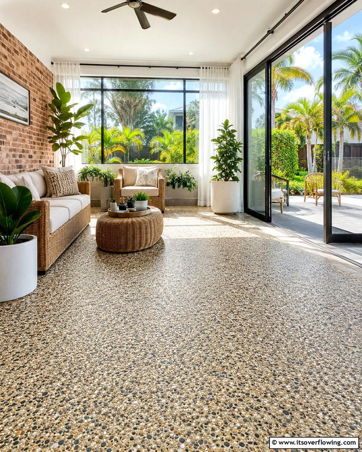 Exposed Aggregate Texture - 30 Modern Concrete Floor Ideas for Low-Maintenance Interiors