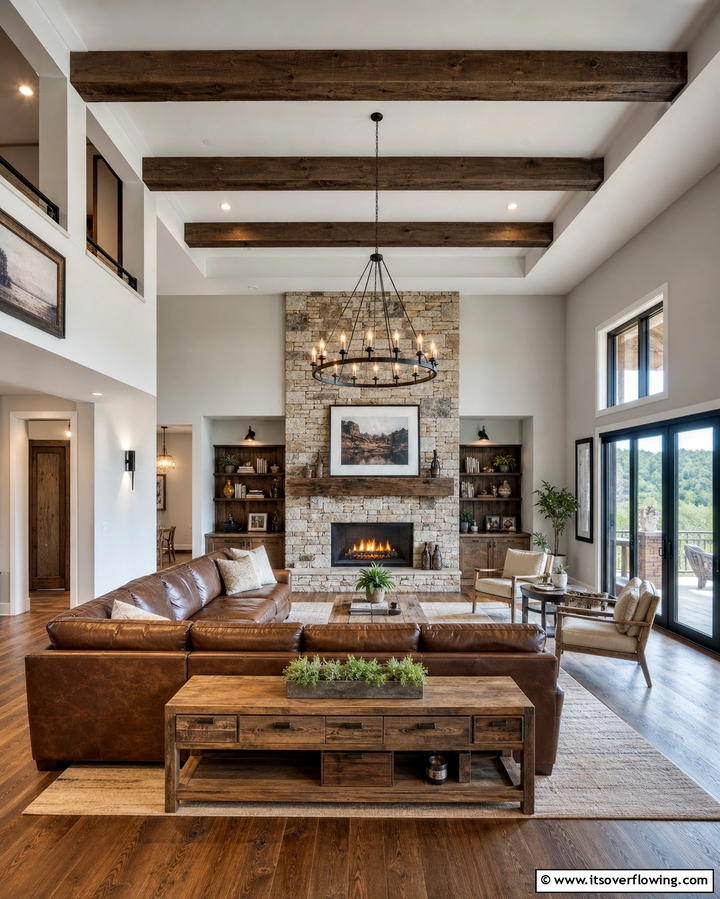 Exposed Beams - 25 Reverse Tray Ceiling Ideas for a Unique Look