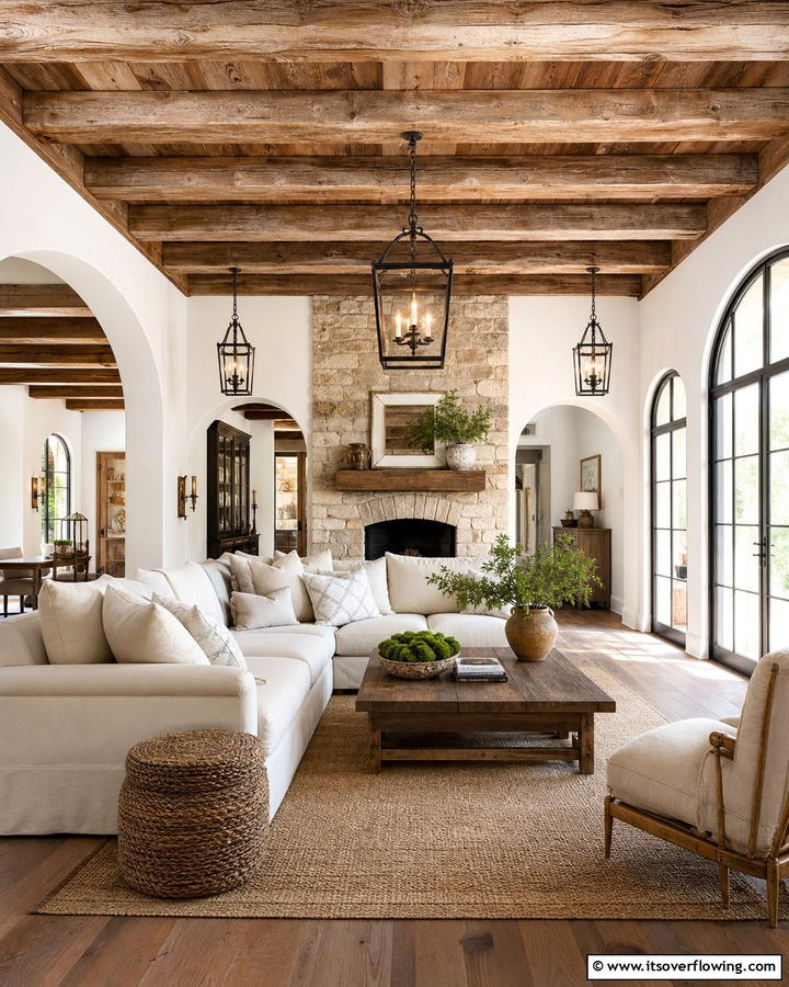 Exposed Beams for Cozy Spaces - 21 Rustic Decor Ideas for Cozy Farmhouse-Chic Interior Accents
